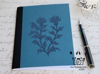 Enduring Thistle lino print and Thistle hand bound journal by Soma Acharya InkTorrents Graphics @ InkTorrents.com