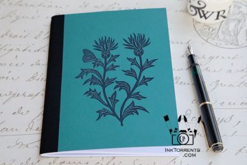 Enduring Thistle lino print and Thistle hand bound journal by Soma Acharya InkTorrents Graphics @ InkTorrents.com
