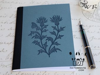 Enduring Thistle lino print and Thistle hand bound journal by Soma Acharya InkTorrents Graphics @ InkTorrents.com