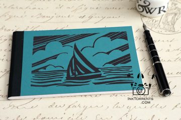 Sailboat hand bound journal by Soma Acharya InkTorrents Graphics @ InkTorrents.com