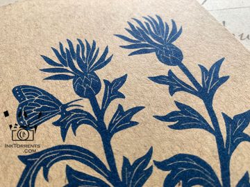 Enduring Thistle lino print and Thistle hand bound journal by Soma Acharya InkTorrents Graphics @ InkTorrents.com