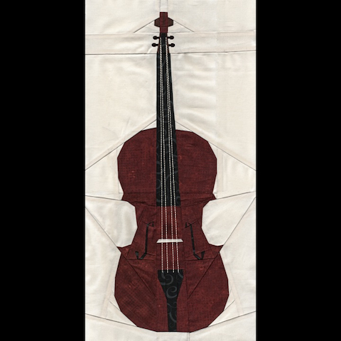Musical Instrument Cello quilt pattern Shop Whims And Fancies Soma Acharya