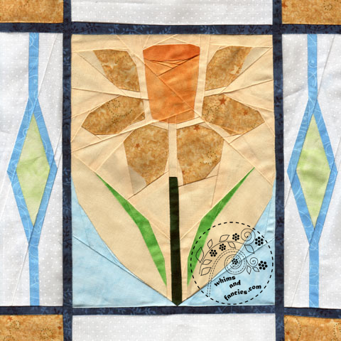 Welsh Daffodil Wales quilt pattern Shop Whims And Fancies Soma Acharya