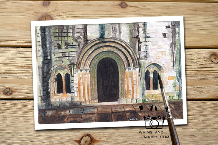 Weathered Scottish Abbey Ruin Historic Scotland and England art print InkTorrents Graphics Soma Acharya