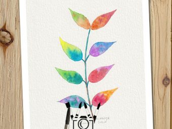 Spring Fairy Leaves children's fantasy story art print InkTorrents Graphics Soma Acharya