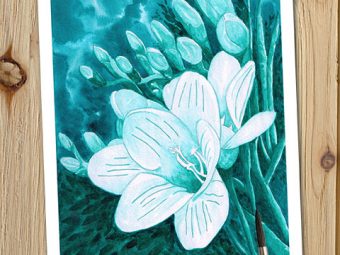 Flowers Of The Deep nautical fantasy art print InkTorrents Graphics Soma Acharya