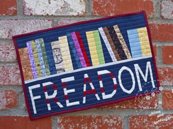 Freadom Bookshelf Library Read quilt pattern Shop Whims And Fancies Soma Acharya