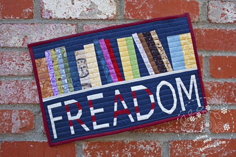 Freadom Bookshelf Library Read quilt pattern Shop Whims And Fancies Soma Acharya