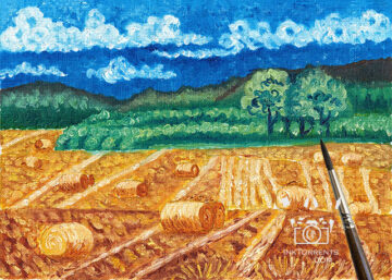 Hay Bales Of Aberdeenshire, Scotland and England Landscape art print InkTorrents Graphics Soma Acharya