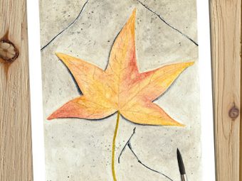 Autumn Yellow Maple Leaf art print InkTorrents Graphics Soma Acharya