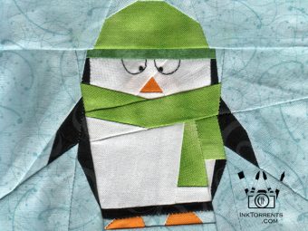 Little Penguin in woolen clothing quilt pattern by InkTorrents Graphics