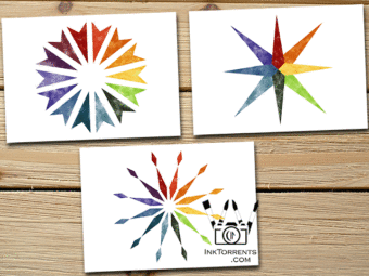 Rainbow Star art print from quilt patterns @ inktorrent.com by Soma