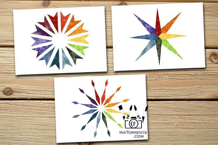 Rainbow Star art print from quilt patterns @ inktorrent.com by Soma