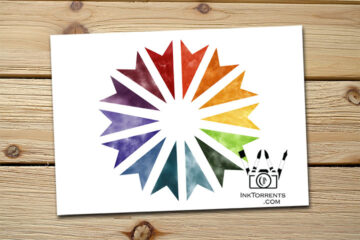 Starlight Converging - Rainbow Star print from quilt patterns @ inktorrent.com by Soma