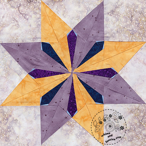 Sunburst Star quilt pattern Shop Whims And Fancies Soma Acharya