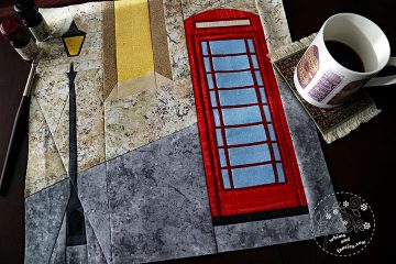 Red Telephone Box quilt pattern British telephone booth Shop Whims And Fancies Soma Acharya