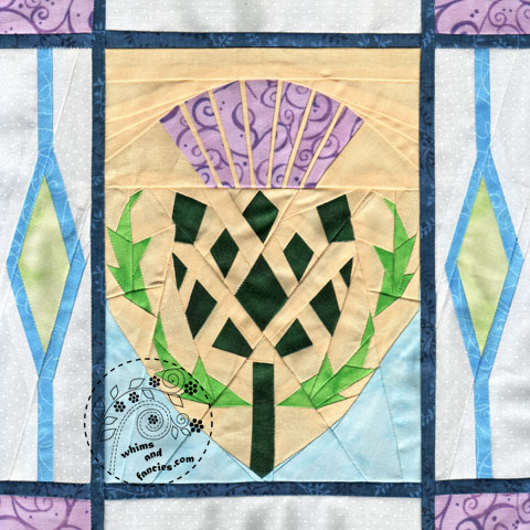 Scottish Thistle flower quilt pattern Shop Whims And Fancies Soma Acharya