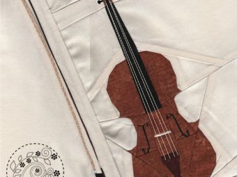 Musical Instrument Violin quilt pattern Shop Whims And Fancies Soma Acharya