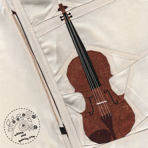 Musical Instrument Violin quilt pattern Shop Whims And Fancies Soma Acharya