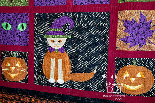 Autumn Halloween quilt by InkTorrents Graphics Soma Acharya - Whims And Fancies