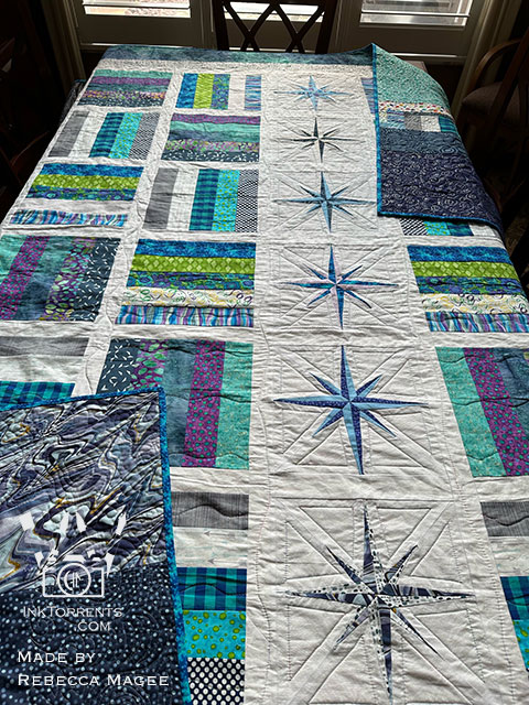 Compass Mariner's Star quilt pattern - inktorrents.com by Soma Acharya