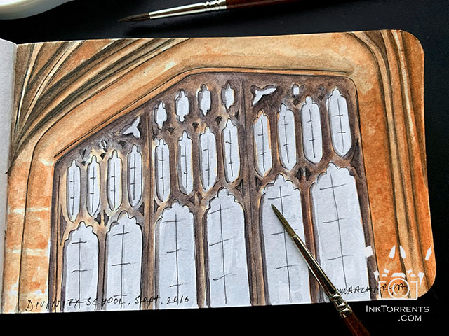 Divinity School Oxford Englad watercolour painting @ InkTorrents.com by Soma