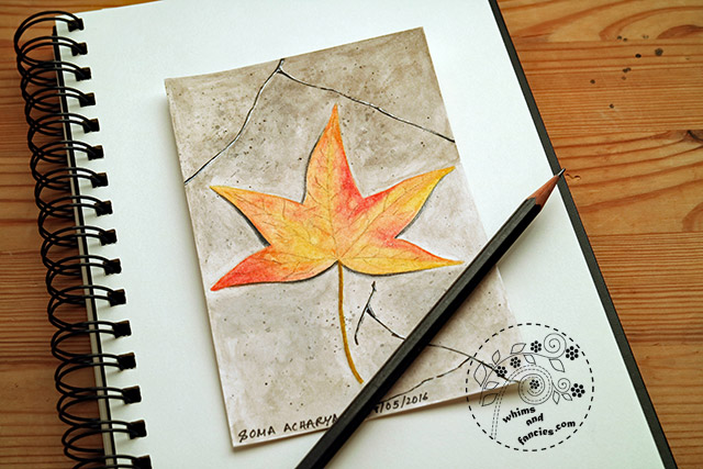 Autumn Yellow Maple Leaf art print InkTorrents Graphics Soma Acharya