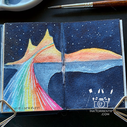 The Rainbow Bridge watercolour painting @ InkTorrents.com by Soma