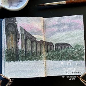 Viaduct watercolour painting @ InkTorrents.com by Soma