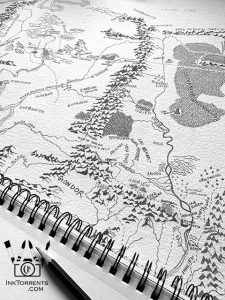 Thinking about redrawing this map of Middle Earth. I made this one so many years ago.