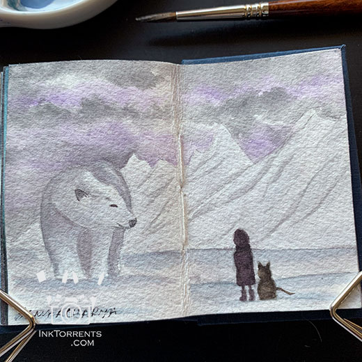 Polar bear watercolour painting @ InkTorrents.com by Soma