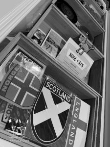 Treasures - my new cabinet drawers with bamboo drawer organisers. They are overflowing with little travel memories.