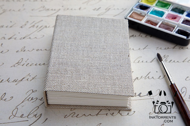 Linen handmade clothbound watercolor sketchbook journal @ InkTorrents.com by Soma Acharya