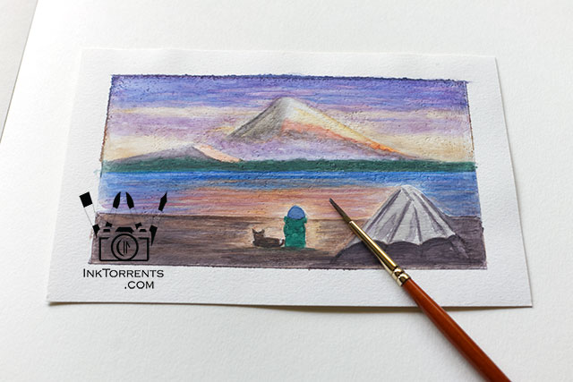 Watercolor on watercolor ground by QoR by Soma Acharya InkTorrents Graphics @ InkTorrents.com