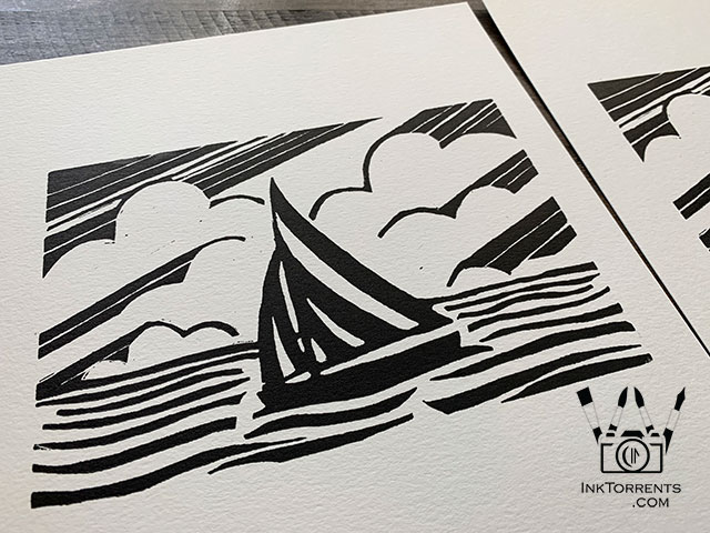 Handmade Everyday Journals with Sailing After The Storm Lino Print @ Inktorrents.com by Soma