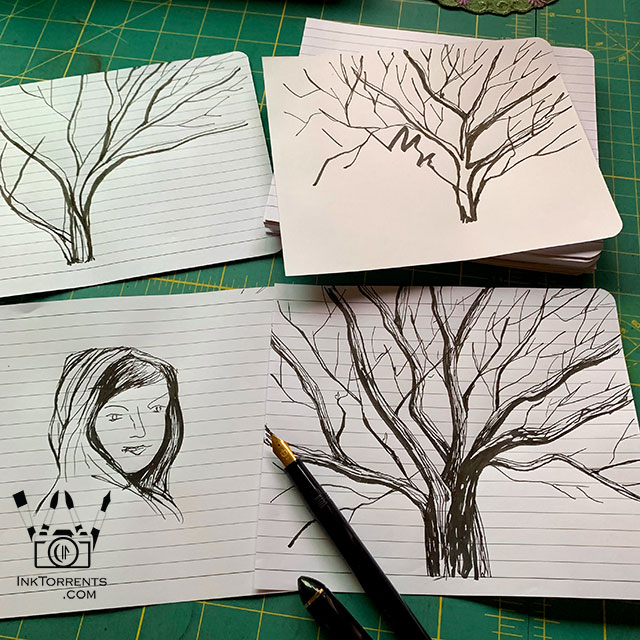 Ink sketches with fude pen by Soma @ InkTorrents.com