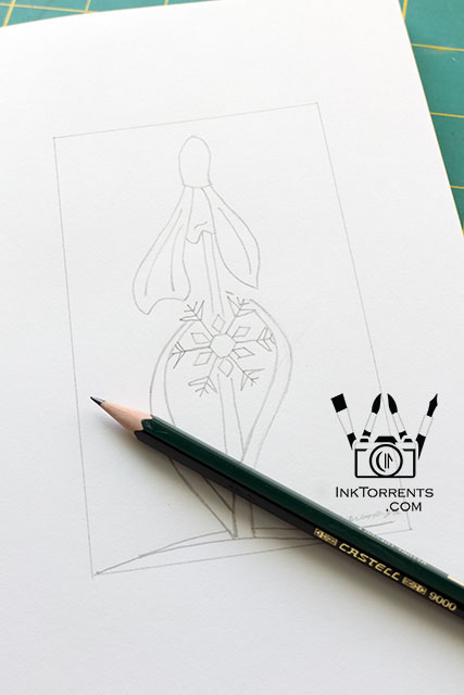 Softhearted Snowdrops German folklore drawing by Soma Acharya InkTorrents Graphics @ InkTorrents.com