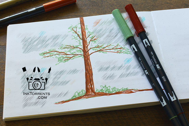Art Journal California Redwood Drawing Tombow Markers in handmade Journal Notebook by Soma Acharya @ inktorrents.com InkTorrents Graphics