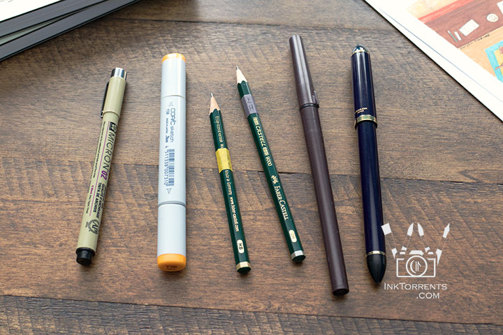 Pencils and pens for alcohol markers — Copic marker tutorial by InkTorrents Graphics