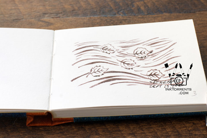 InkFortnight, a 14 day art challenge in September Day 3 Floating Leaves in Kakimori Mukuri Ink, InkTorrents Graphics