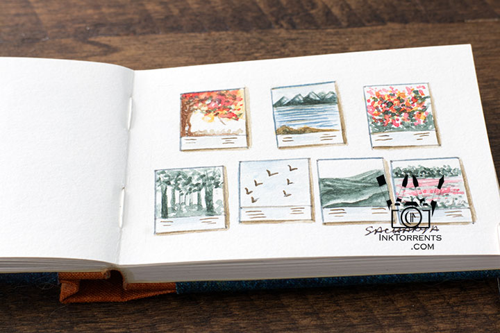 InkFortnight, a 14 day art challenge in September Day 5 Polaroid Small Paintings in Van Gogh Watercolor, InkTorrents Graphics
