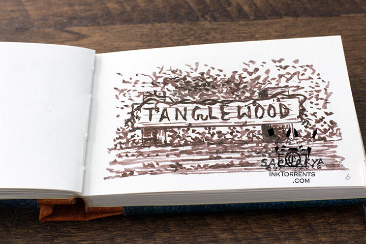 InkFortnight, a 14 day art challenge in September Day 6 Wooden Sign in Kakimori Mukuri Ink, InkTorrents Graphics