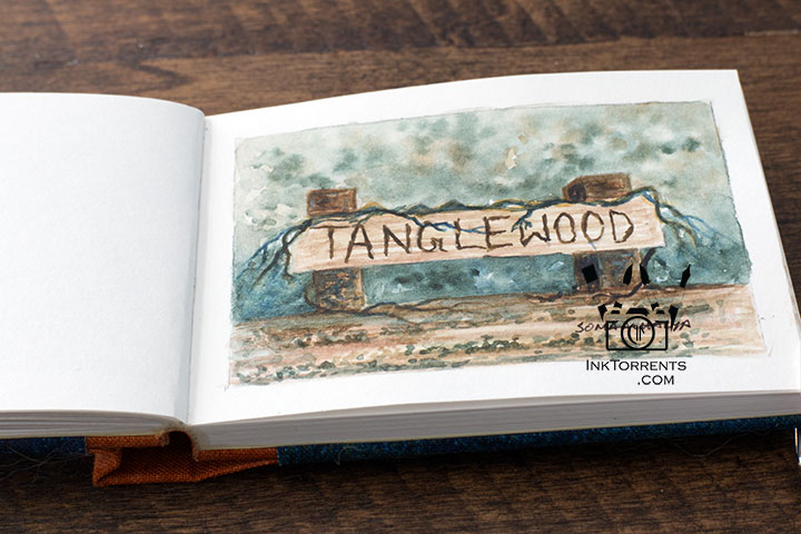 InkFortnight, a 14 day art challenge in September Day 6 Wooden Sign in Van Gogh Watercolor, InkTorrents Graphics