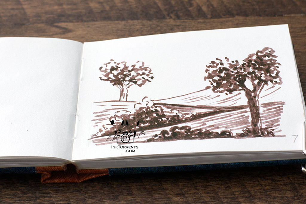 InkFortnight, a 14 day art challenge in September Day 7 Rolling Hills with Trees in Kakimori Mukuri Ink, InkTorrents Graphics