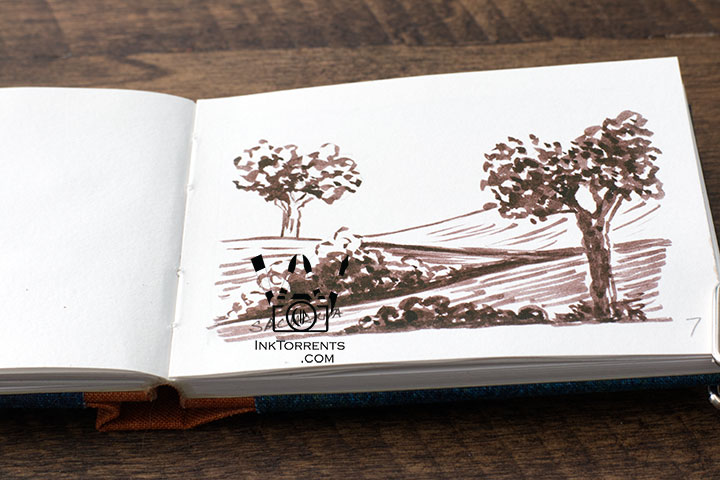 InkFortnight, a 14 day art challenge in September Day 7 Rolling Hills with Trees in Kakimori Mukuri Ink, InkTorrents Graphics
