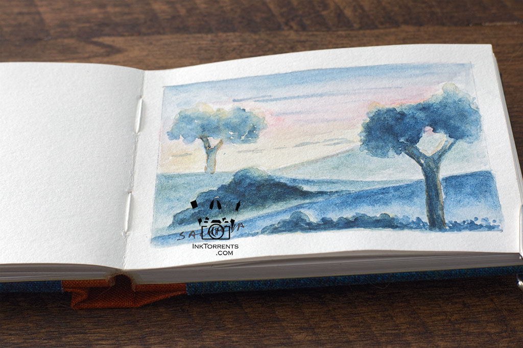 InkFortnight, a 14 day art challenge in September Day 7 Rolling Hills with Trees in Van Gogh Watercolor, InkTorrents Graphics