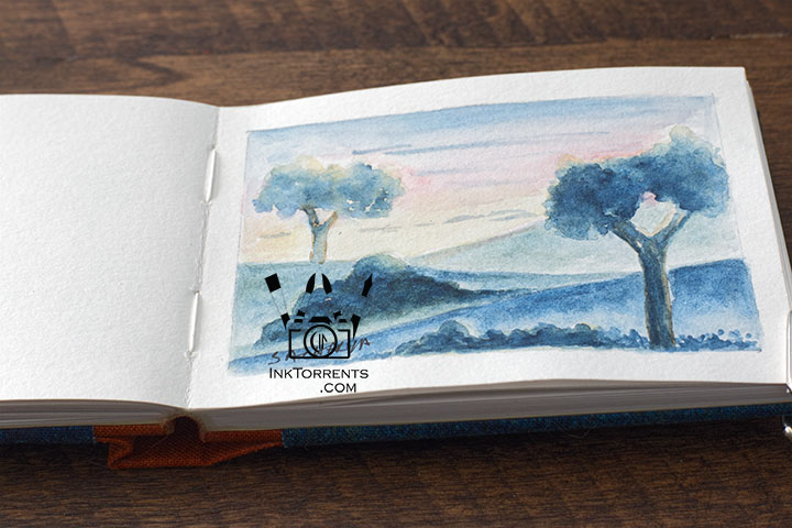 InkFortnight, a 14 day art challenge in September Day 7 Rolling Hills with Trees in Van Gogh Watercolor, InkTorrents Graphics