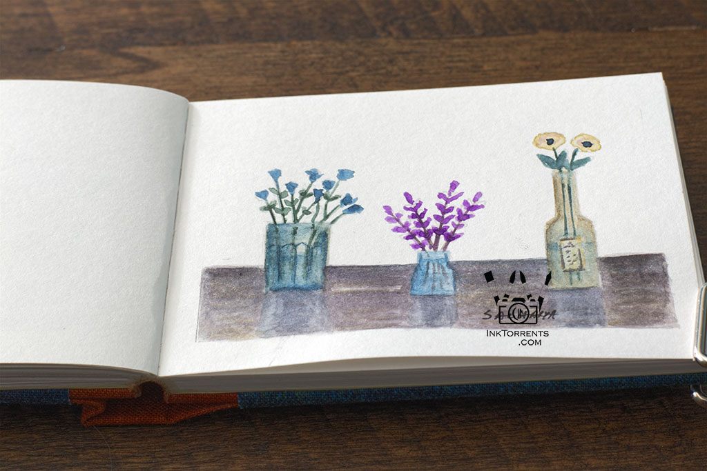 InkFortnight, a 14 day art challenge in September 8 Day Wildflowers in jars in Van Gogh Watercolor, InkTorrents Graphics