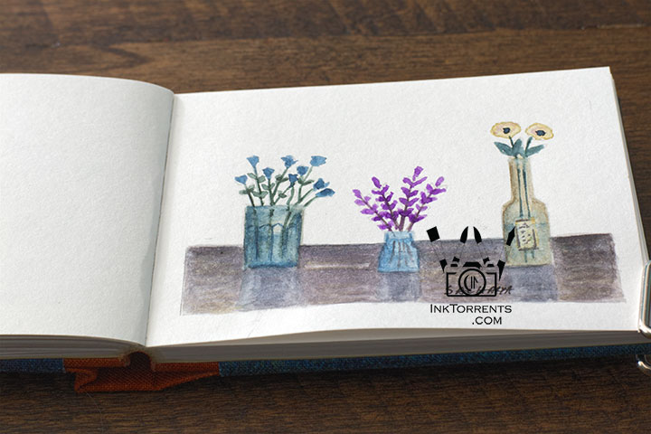InkFortnight, a 14 day art challenge in September 8 Day Wildflowers in jars in Van Gogh Watercolor, InkTorrents Graphics