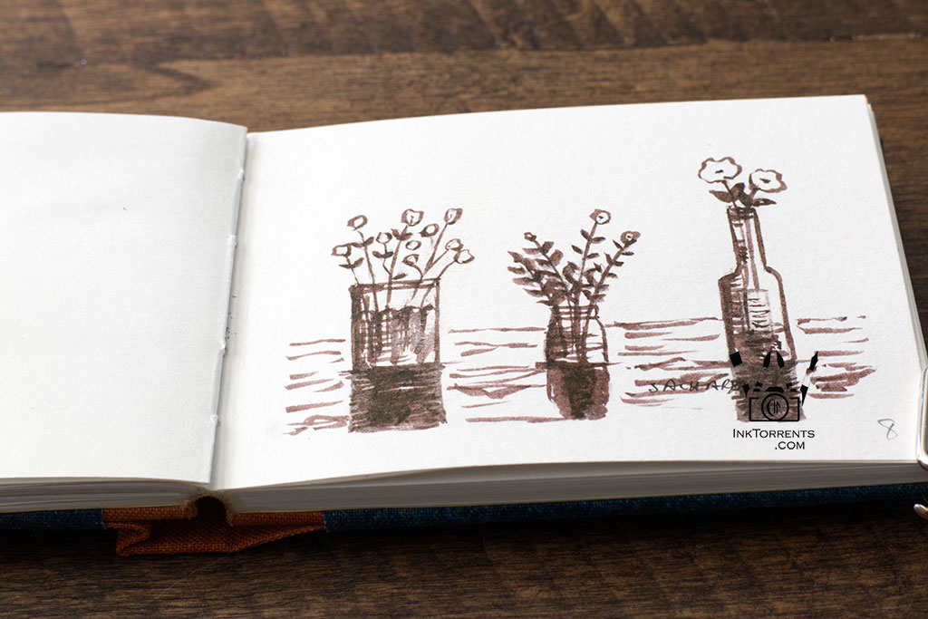 InkFortnight, a 14 day art challenge in September Day 8 Day Wildflowers in jars in Kakimori Mukuri Ink, InkTorrents Graphics